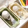 Over the Sink Colander Plastic Strainer Basket for Fruit and Vegetable Washing Waterproof Kitchen Dish Storage Shelf