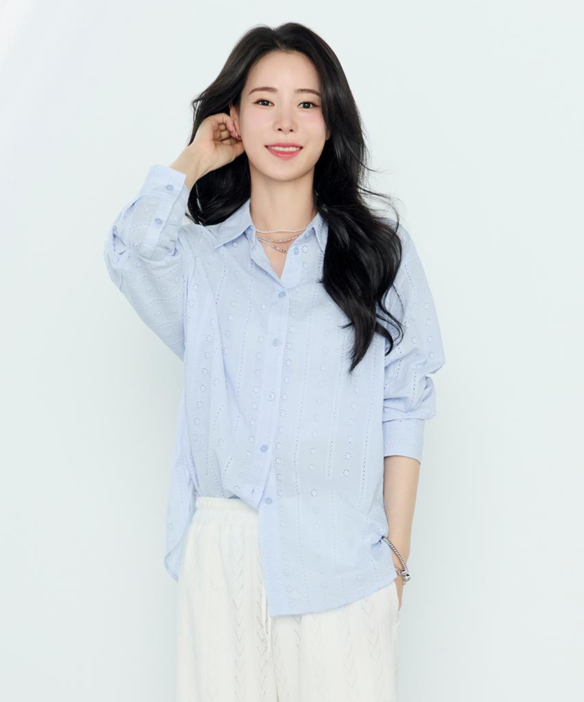 Deoesji 26Ss Eyelet Loose Fit Shirt