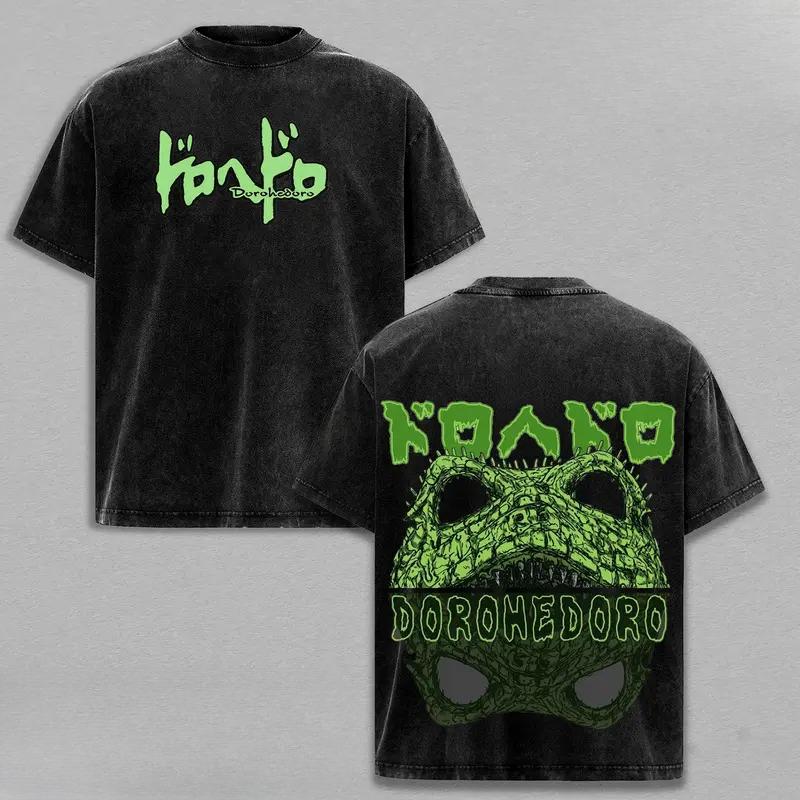 Anime Dorohedoro Caiman Printed Tee Men Women Washed Cotton T-shirts Short Sleeve Vintage T Shirt Harajuku Male Oversized Tshirt