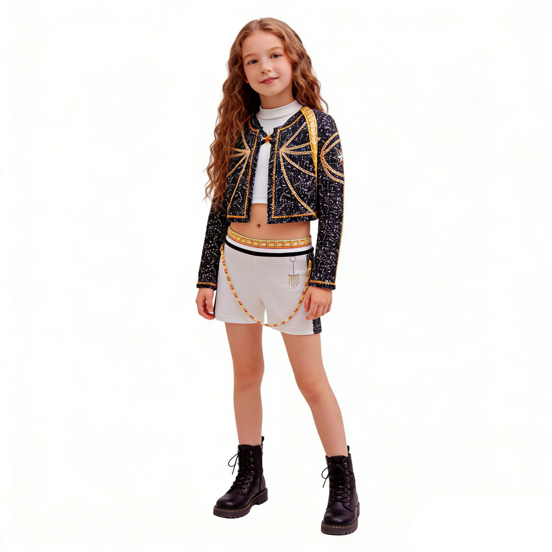 

Мисливці на відьом Румі Зої Міра Костюм для косплею для дівчат Карнавальна вечірка Хелловін Нарядний костюм Набір 150cm