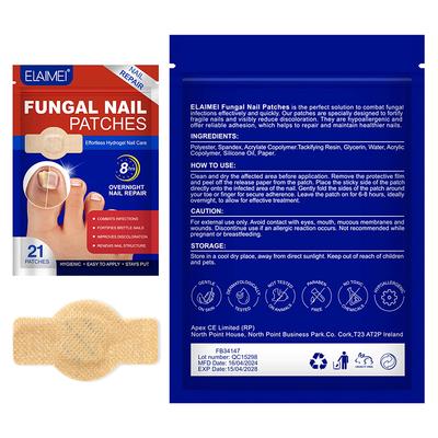 Parche para Hongos en las Uñas de 21 Piezas Parche Impermeable para Reparación de Uñas Pegatina Correctora para Uñas Encarnadas Parches de Cuidado para Uñas Descoloridas Dañadas Grises