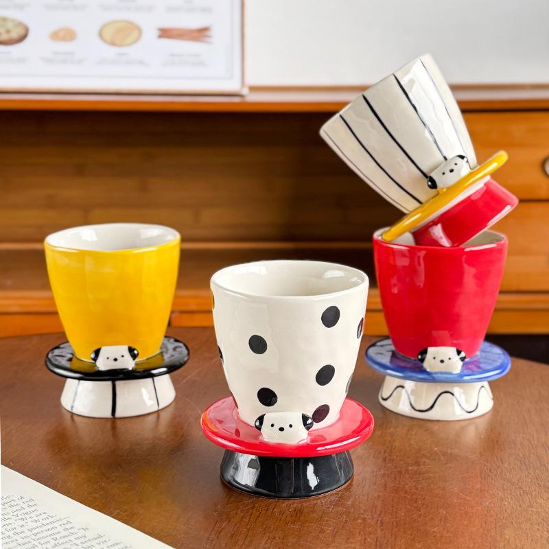 Kreskówkowy Szczeniak Ceramiczny Kubek Kreatywny Kubek na Kawę Mleko Herbatę Wodę Uroczy Dziecięcy Kieliszek Śniadaniowy Domowy Kubek na Lody