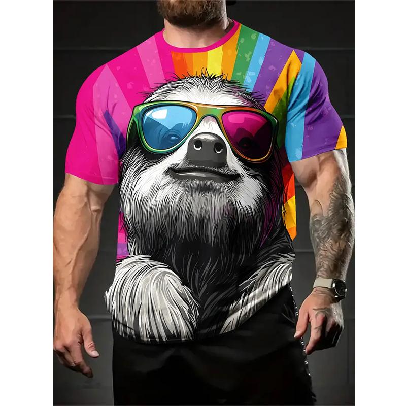 Funny Sloth 3D Print Harajuku Fashion Cool Crew Neck Clothing Apparel Daily Holiday Street Hip Hop Men's T-shirts