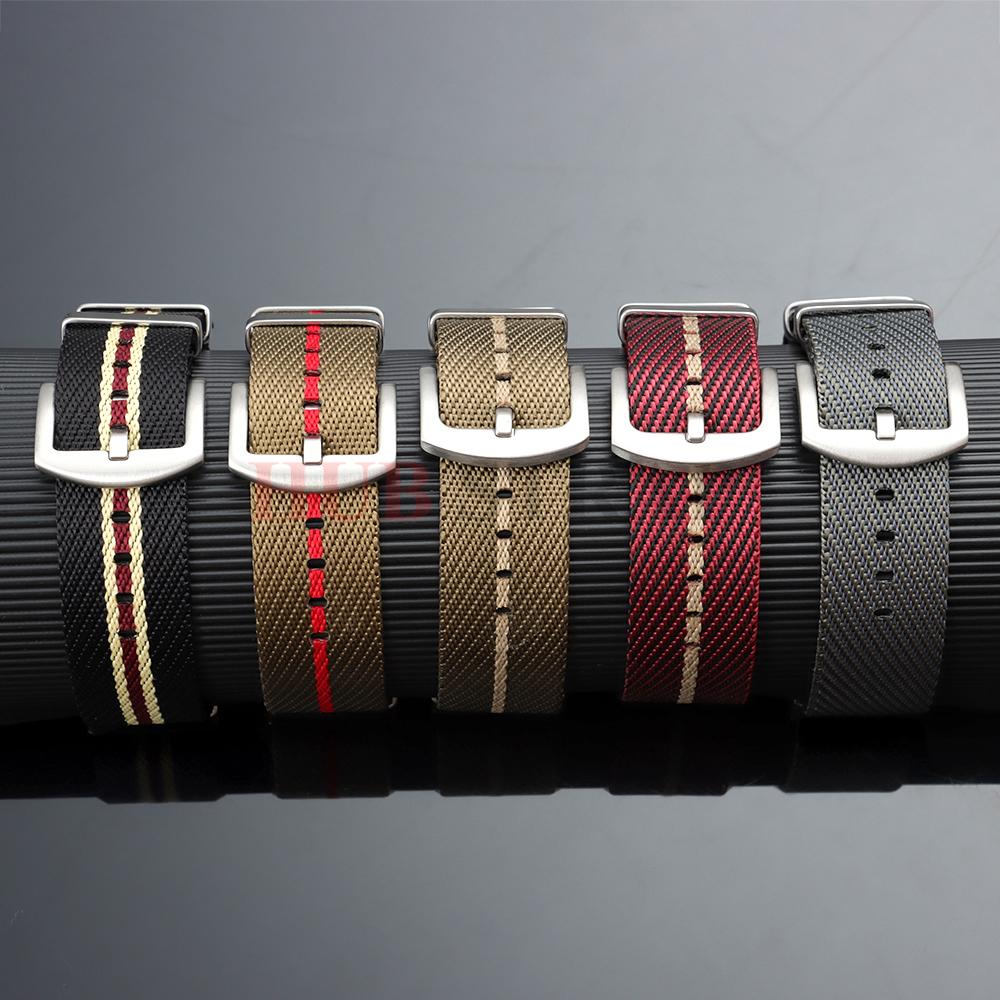 Nylon Watch Strap 18mm 20mm 22mm Stripe Watchband Replacement Watch Band Military Wristband Accessories for Seiko Watch Straps