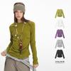 HeyHenry Womens Long Sleeve T-Shirt Slim Fit Short Base Layer Pure Cotton Solid Color Commute