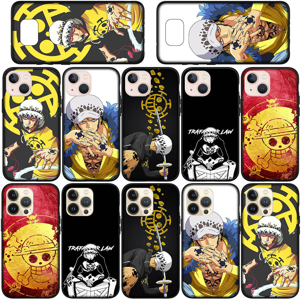 Phone Case for Samsung Galaxy S25 S24 S23 iPhone 16 15 Xiaomi Redmi Note 14 13 12 16E 8 X 11 Pro Max XR OPPO Moto One Piece Trafalgar Law Luffy Cover