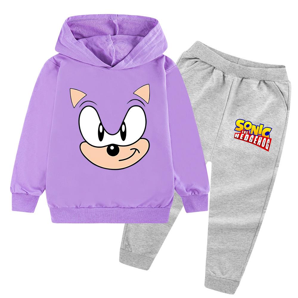 New Sonic Children's Clothing Set Long Sleeve Hoodie And Pants Spring Autumn Male Primary School Students Cotton Polyester Blend
