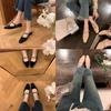 Grape mother studiolee 4cm inner height increase French square head word with light mouth versatile Muller half slippers women