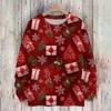 Ladies' Fashionable And Casual Christmas Cute Printed Round Neck Long Sleeved Knitted Yarn
