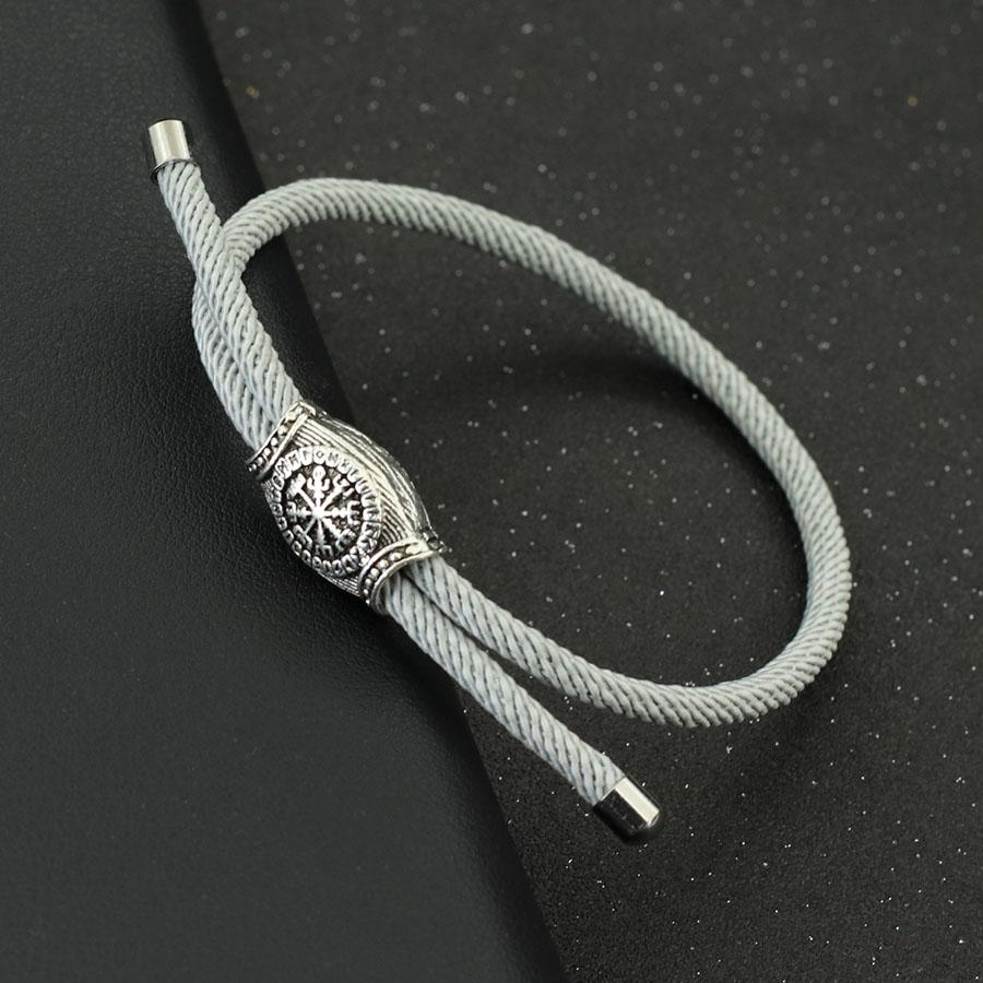 

Retro Mens Viking Bracelet Handmade Adjustable Rope Braslet Casual Accessories Gift For Him Pulseras Para Hombre Fabric Braclet срібло сірий колір