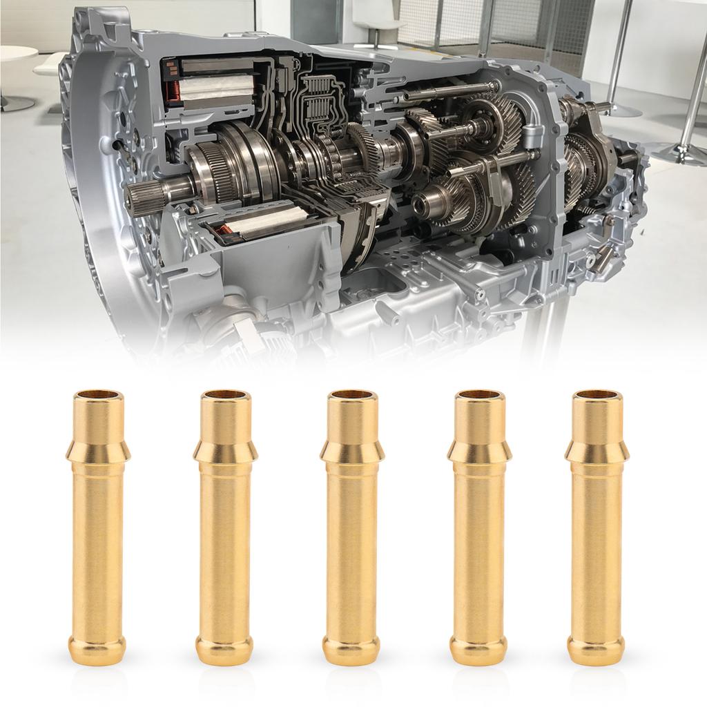 5pcs Heavy Duty Push Connector Transmission Flush Kit Brass Cooler Line Fittings with Clamps Fit for Vehicles 1996-2024 Models