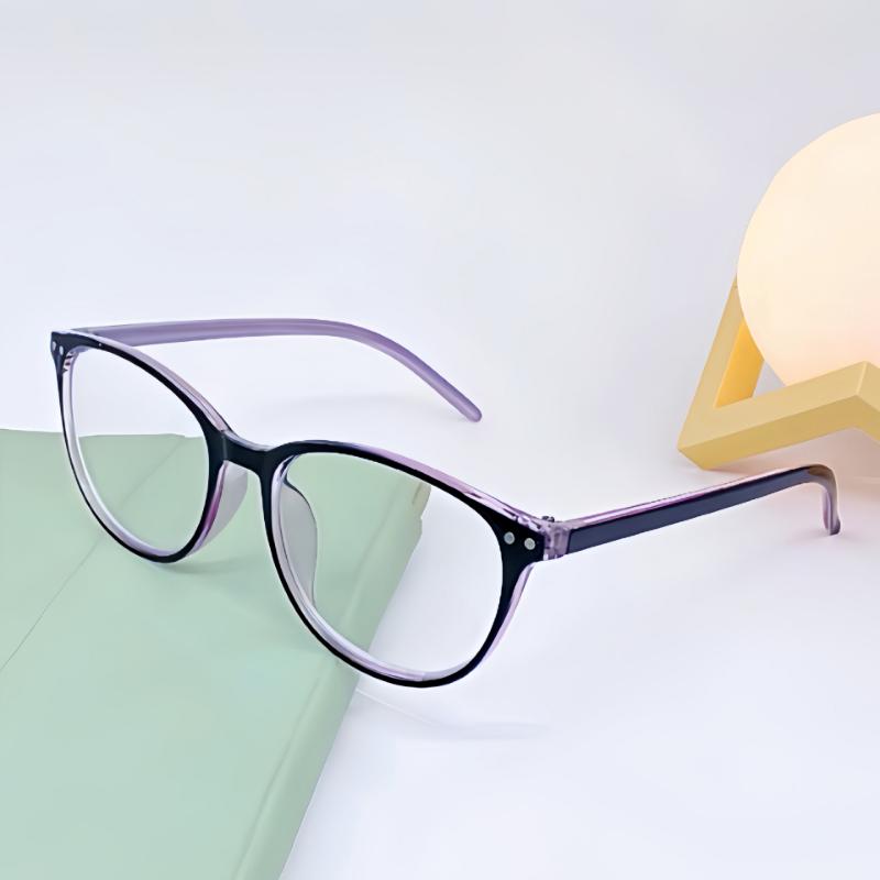 

Сверхлегкие эллиптические очки для чтения с оправой, линзы против синего света, очки для женщин и мужчин, простые компьютерные очки для пресбиопии 1,0 1,5 2,0