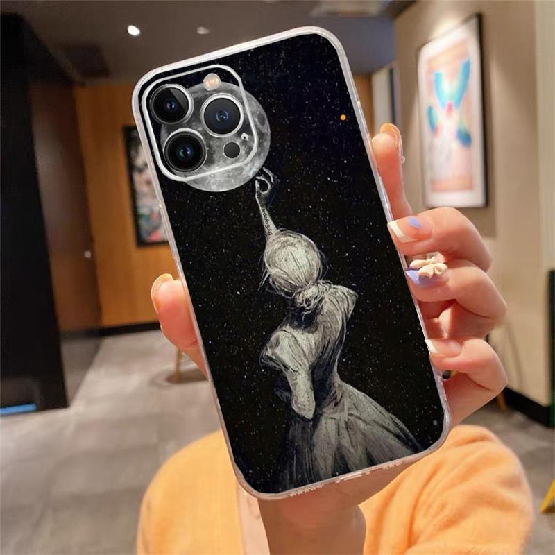 Phone Case For Iphone 17 Pro Max Air 16 15 14 13 Pro Max 15 16 Pro 15Plus Moon Night Planet Girl