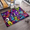 Colorful Cartoon Monster Faces Carpet with Vibrant Abstract Design Suitable for Use As an Anti-slip for Living Room Bedroom Sofas