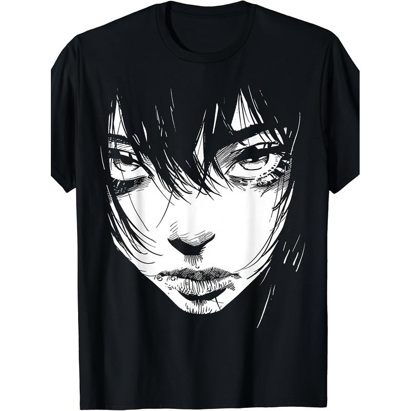 Anime-Themed Graphic Tee, Black13 Men'S Retro Shirt Ideal for Home, Outdoor Activities, Work, Or As a Gift for Occasions Like Birthdays, Valentine'S