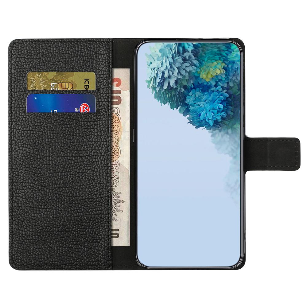 

For Motorola Moto G35 5G Case PU Leather Wallet Phone Cover Litchi Texture,Black A