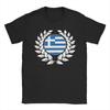 Greece Greek Flag Banner Laurel Wreath Cotton T Shirt For Adult Summer Crew Neck Harajuku Tee Shirt Oversize Custom DIY Tops