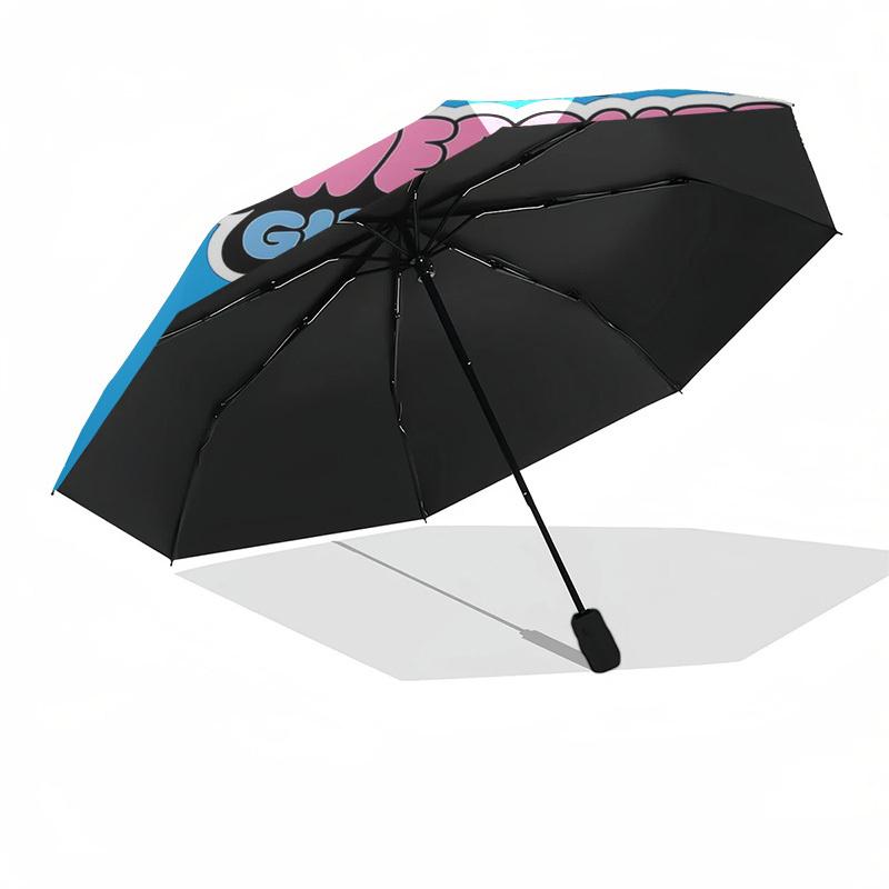 1pc Powerpuff Girls Automatic Opening Closing Umbrella with Portable Tri-Fold Design, 8-Bone Iron Frame Outdoor Umbrella, Perfect Gift for Fans, Trave