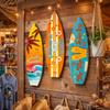 Retro Surfboard Wall Hanging Summer Beach Themed Surfboard Ornaments  Summer Home