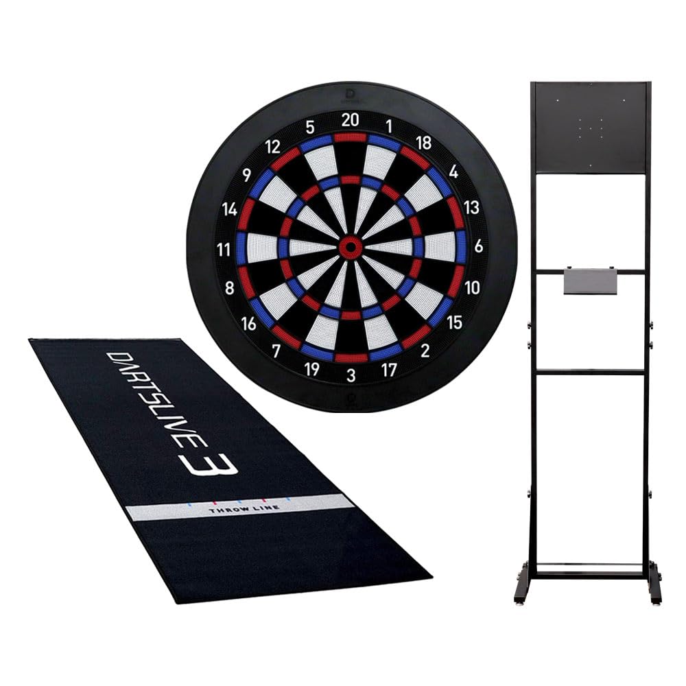 

Стойка для дартса DARTSLIVE Home, Мат для броска DARTSLIVE3 с огнеупорной этикеткой, Мишень для дартса [Комплект] & SB-HV &