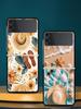 Summer Beach Hard PC Phone Case For Samsung Galaxy Z Flip 7 6 5 4 Black Cover For Galaxy Z Flip 3 Foldable Shell Fundas Capa Bag