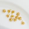 14K Gold-Plated Colorfast Pearl Setting Hollow Flower Pin Cap for DIY Beading Accessories