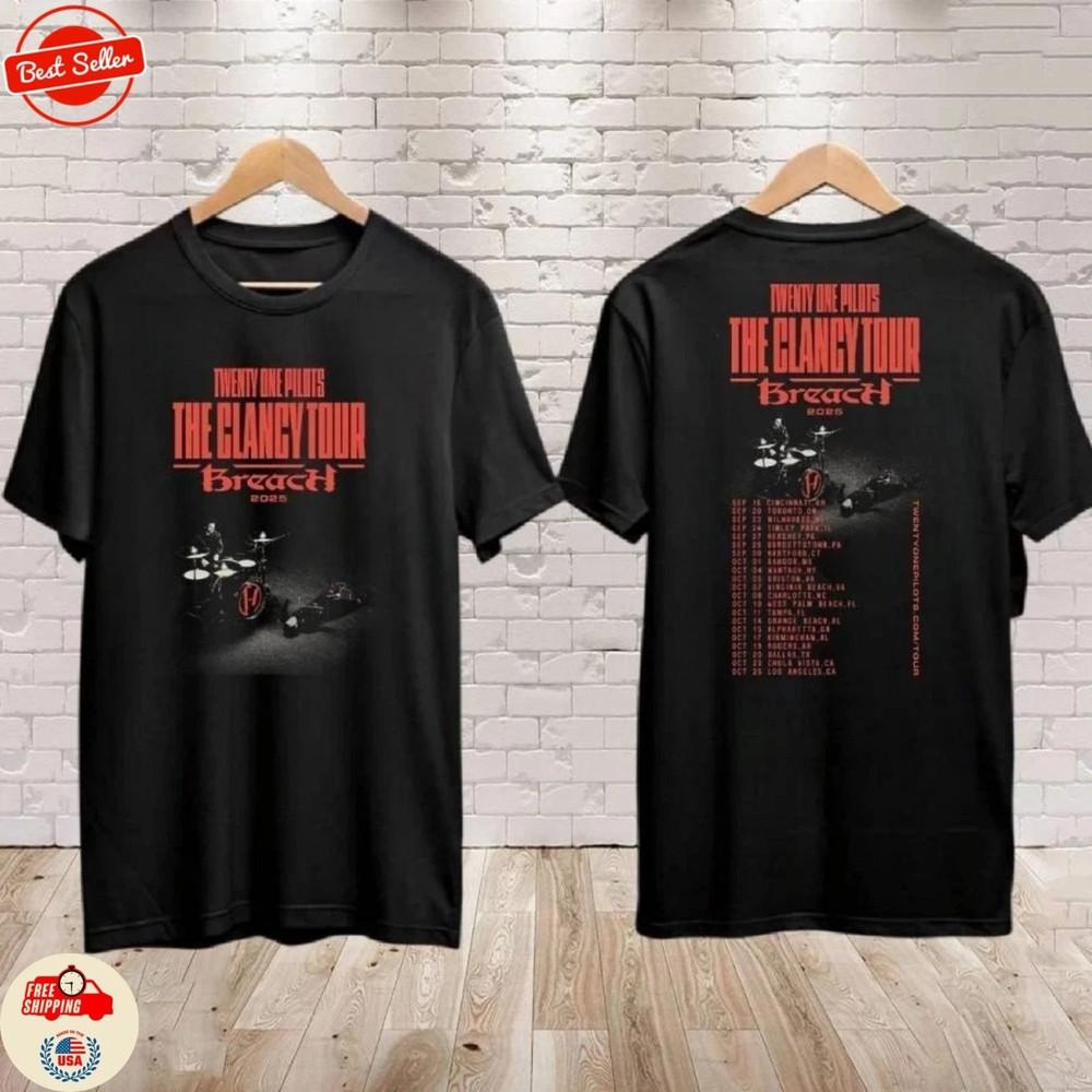 Twenty One Pilots The Clancy Tour 2025 Breach Concert Fan Gifts TShirt Unisex T-Shirt S