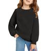 Winter Boy And Girls Round Neck Pullovers For Kids Long Sleeved T-shirt Solid Color Baby Tops