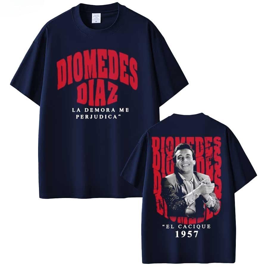 Singer Diomedes Diaz El Casique 1957 Merch T Shirt for Unisex Women Hiphop Streetwear Tops TShirt S