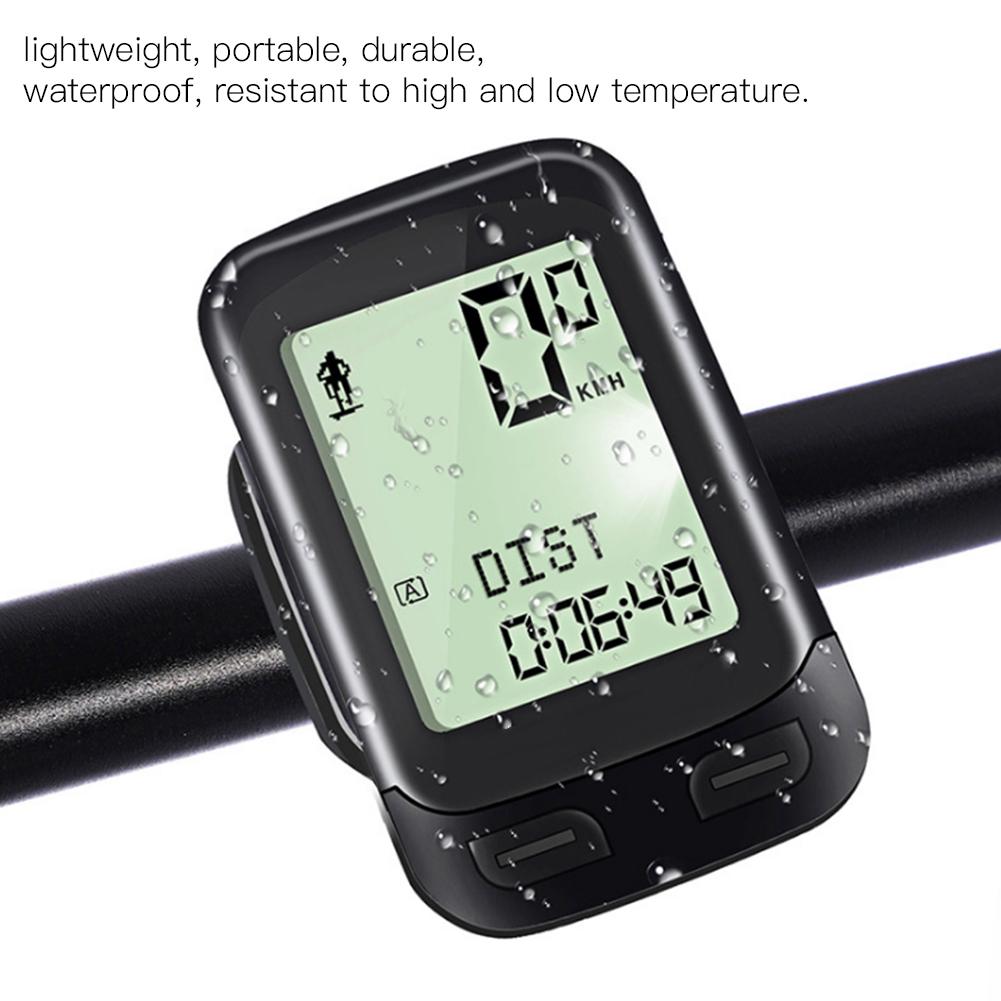 Mountain Road Bike Wireless Odometer Multifunctional Interface Large Screen Waterproof Velometer Support Five Languages