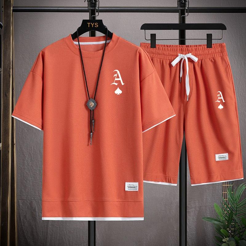 Modischer lässiger Herren-Sportanzug kurzärmeliges T-Shirt und Outdoor-Sommer-Sporthose zweiteiliges Set täglich lässig