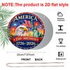 2D Flat - 1pc Round Aluminum Tin Sign, Celebrating America'S 250Th Birthday with an Eagle And Liberty Design, Perfect for Living Rooms, Porches, And