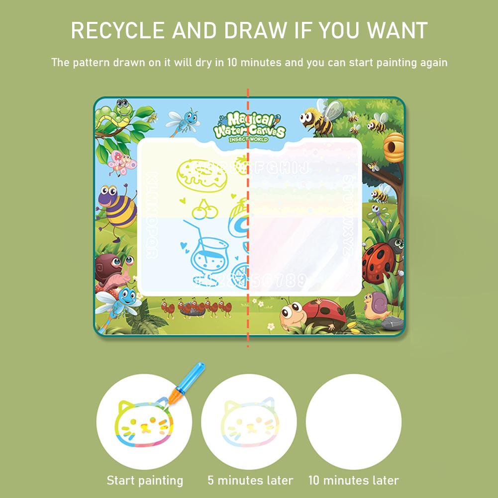 Magics Water Drawing Mat With Reusable Magics Pens Children's Drawing Pad Extra Large Size Repeatable Doodling Painting Mat