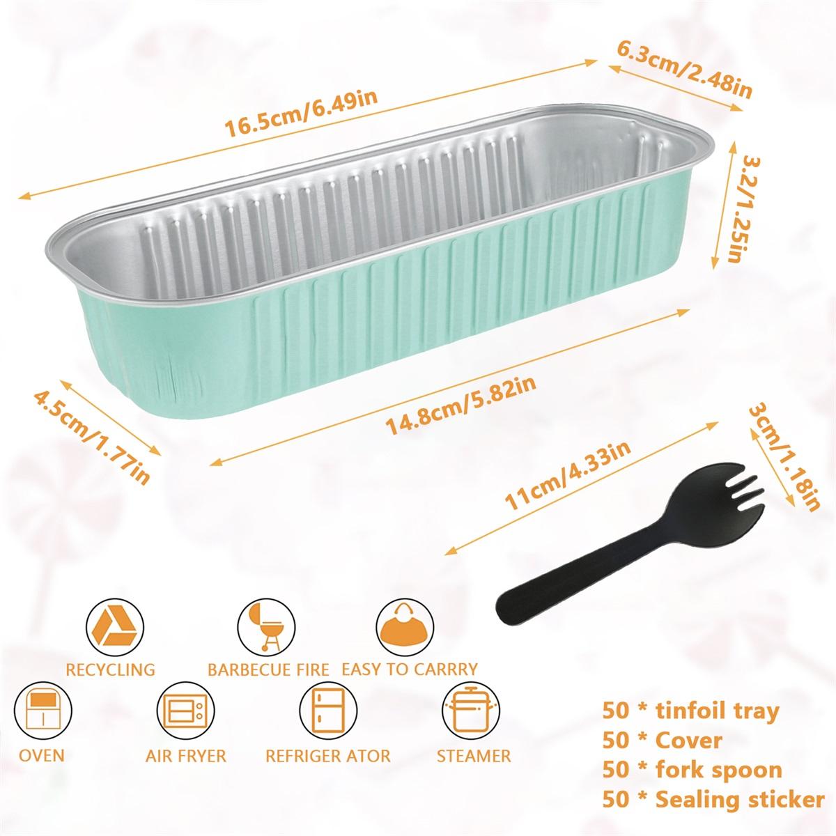 

Mini Cake Pans Set with Lids Foil Rectangle Baking Cups Aluminum Foil Loaf Pans Portable Foil Bread Party Dessert Supplies