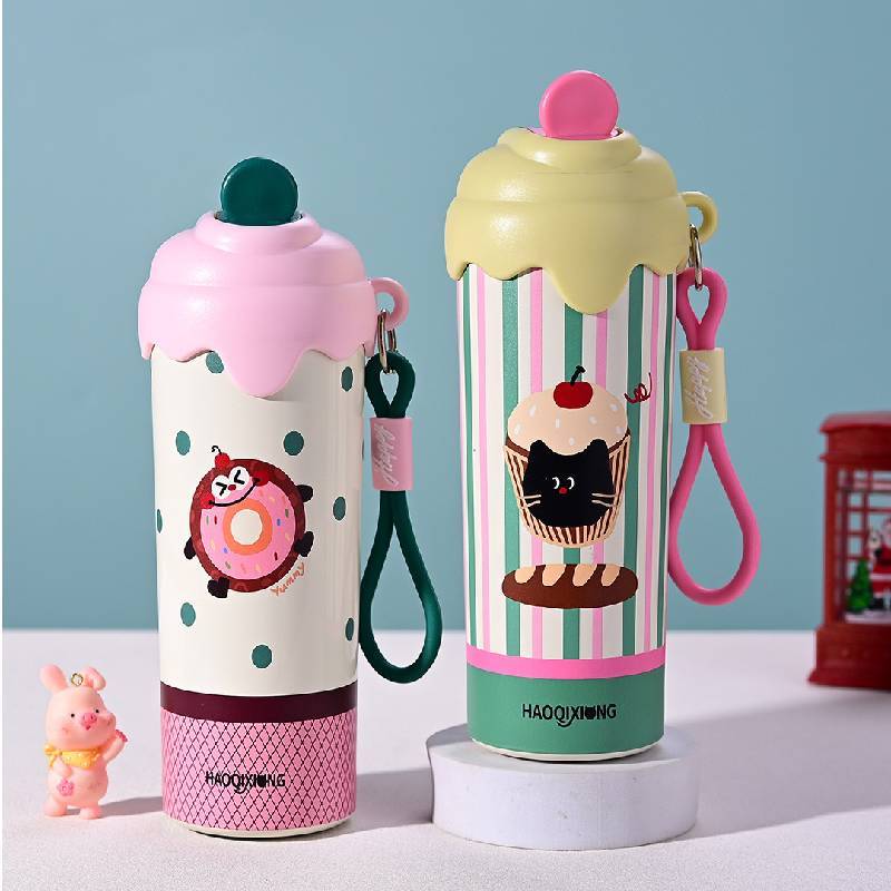 New Stainless Steel Ice Cream Insulated Cup With Straw For Students And Travel