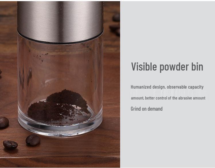 Przenośny Młynek Ręczny do Kawy ze Stali Nierdzewnej z Imitacją Drewna
