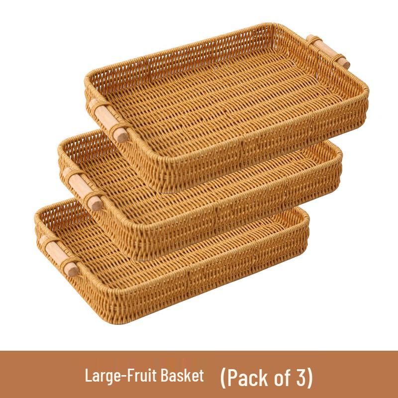 Imitation Rattan Multi-Purpose Tray Set