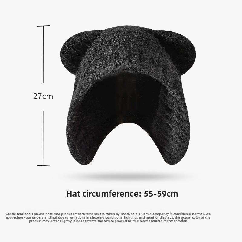 Japanese Cute Bear Knit Hat For Women Winter Warmth And Ear Covering