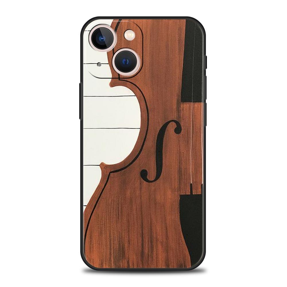 Music Instrument Guitar Piano Luxury Phone Case For iPhone 11 14 15 Pro MAX 12 13 Mini 7 8 Plus X XR XS SE Silicone Cover Funda