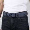 Double Row Canvas Waist Belt Metal Buckle Woven Belts Double Row Buckle Belt Outdoor Activities