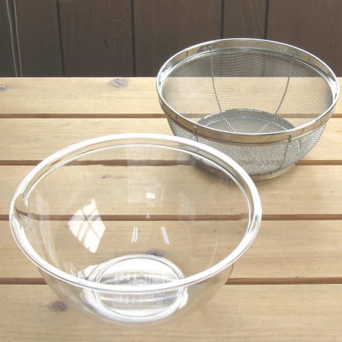 [.co.jp Exclusive] Nagao Bowl Heat-Resistant Cook Bowl, 24cm, 2800ml, and Colander Set, Made in Japan