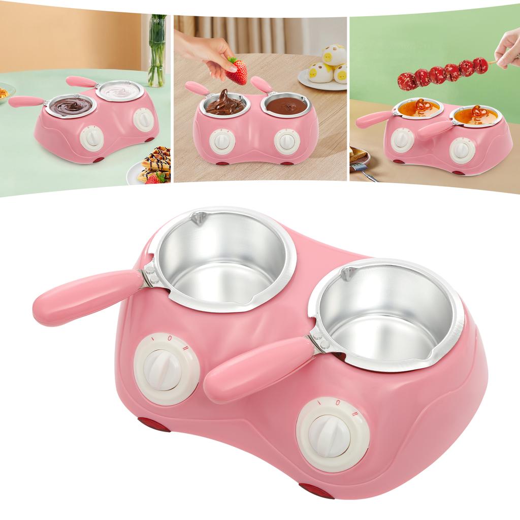 Chocolate Melting Pot,Electric Chocolate Fondue Double Pot Set Mini Heating Machine with Molds and Forks,Suitable for Milk Candy