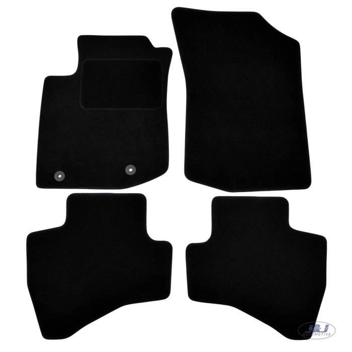 Tapis De Sol Noir Velours - J&J AUTOMOTIVE - Sur Mesure - Pour Peugeot C1 2 - Antidérapant - Imperméable