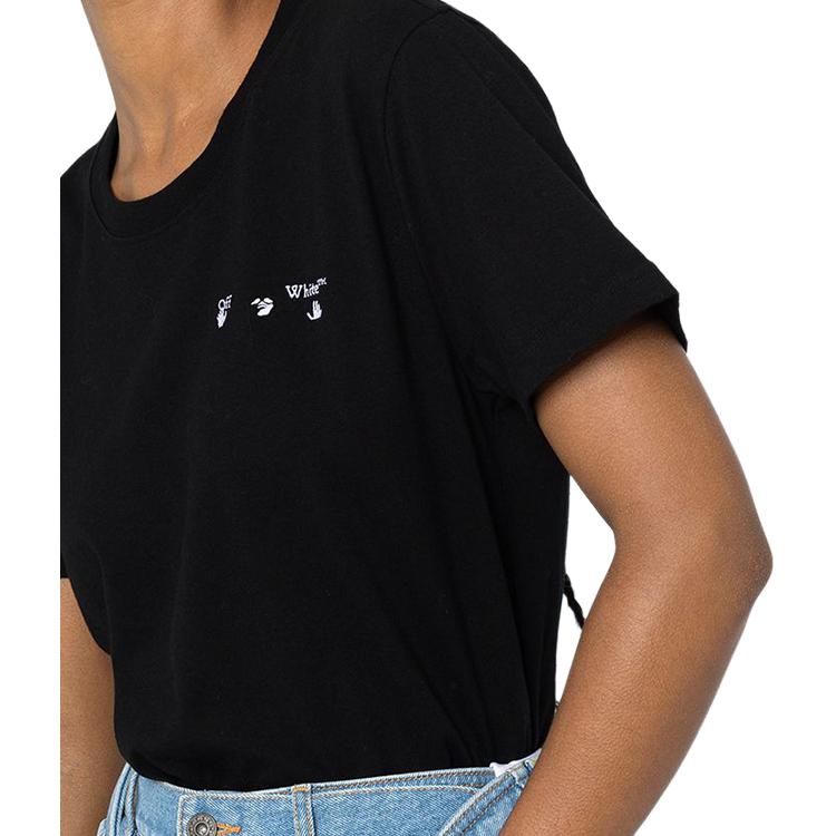 Off-White Liquid Melt Arrows Casual Tee Black/Grey Women Tops OWAA049R21JER0011009