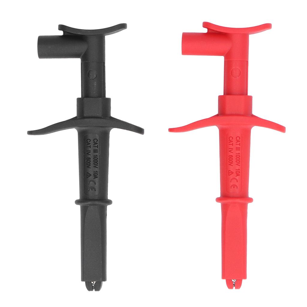 1 Paar Prüfhakenklemmen Krokodilklemmen Rot Schwarz Zubehörset Kit für Elektronische Tests