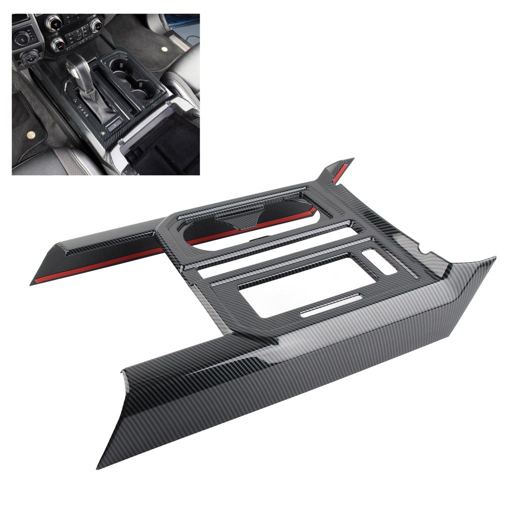 Gear Shift Box Panel Trim Carbon Fiber Style Gearbox Decorative Cover Fit for   F150 2017‑2020