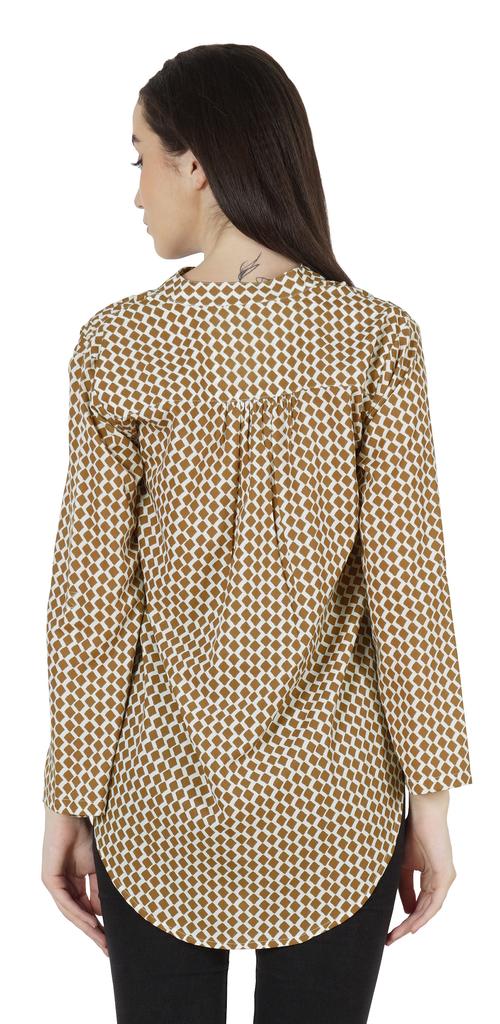 Inkmeso Stylish Printed Full Sleeves Casual Top For Women Comfy Basic Summer Tee
