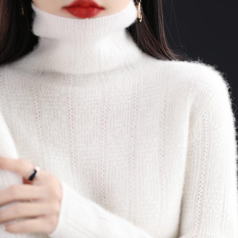 Dámský kašmírový svetr Qinghe kašmír 30% kašmír 70% vlna Dámský podzimní a zimní kašmírový svetr měkký a teplý