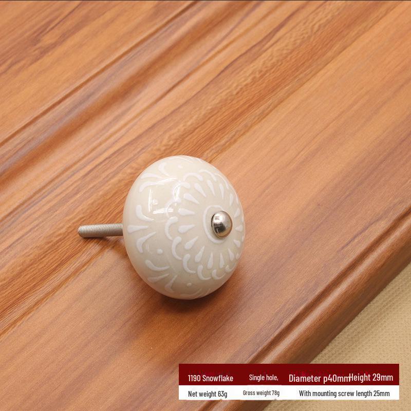 Modern Simple Ceramic Pumpkin Handle for Wardrobes and Drawers