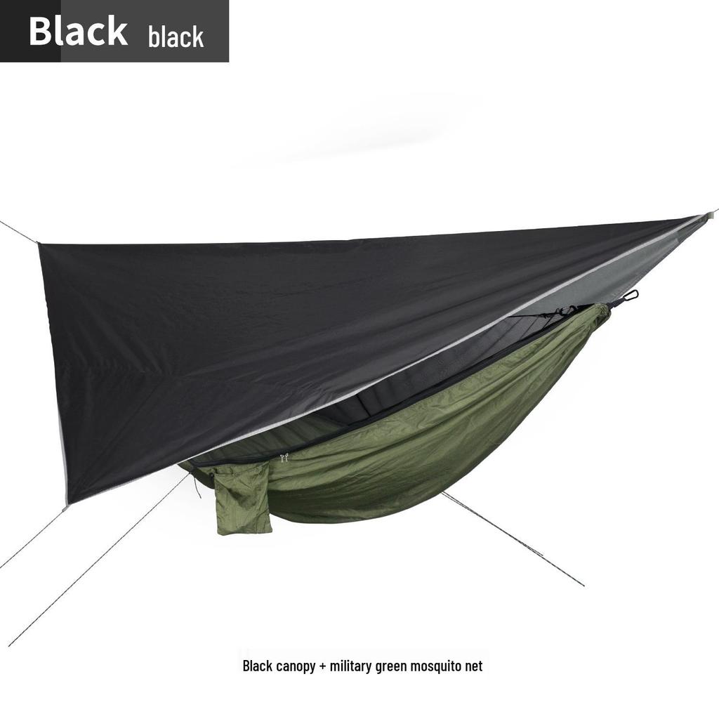 Mosquito Net Hammock with Sunshade Tarp - Outdoor Quick-Open Rainproof Set